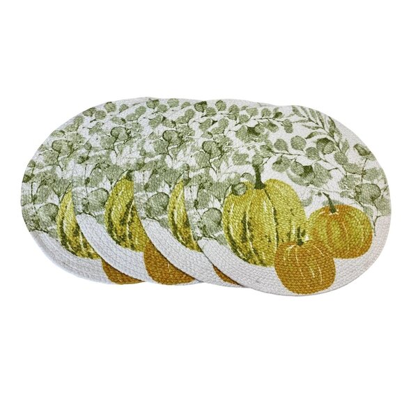 Martha Stewart Fall Pumpkin Placemats Set of 4 Harvest Table Mats - Picture 1 of 3